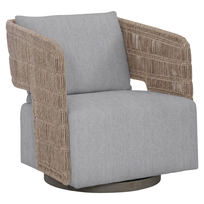 Maldives Swivel Patio Chair with Cushions, Canvas Granite Sunbrella® Canvas