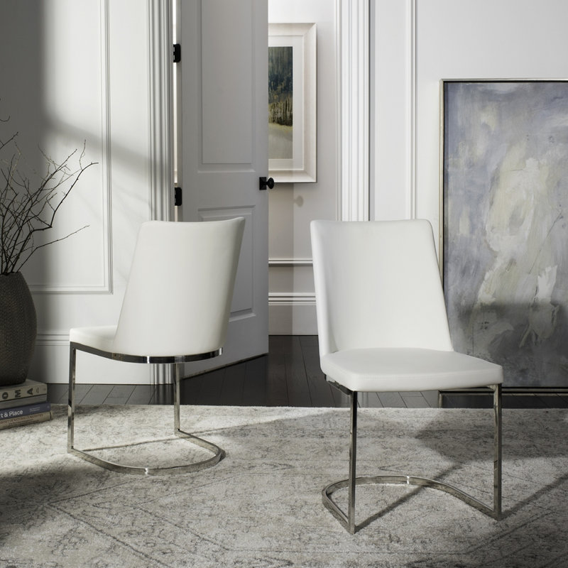 Chaise d'appoint Lettica, Blanc