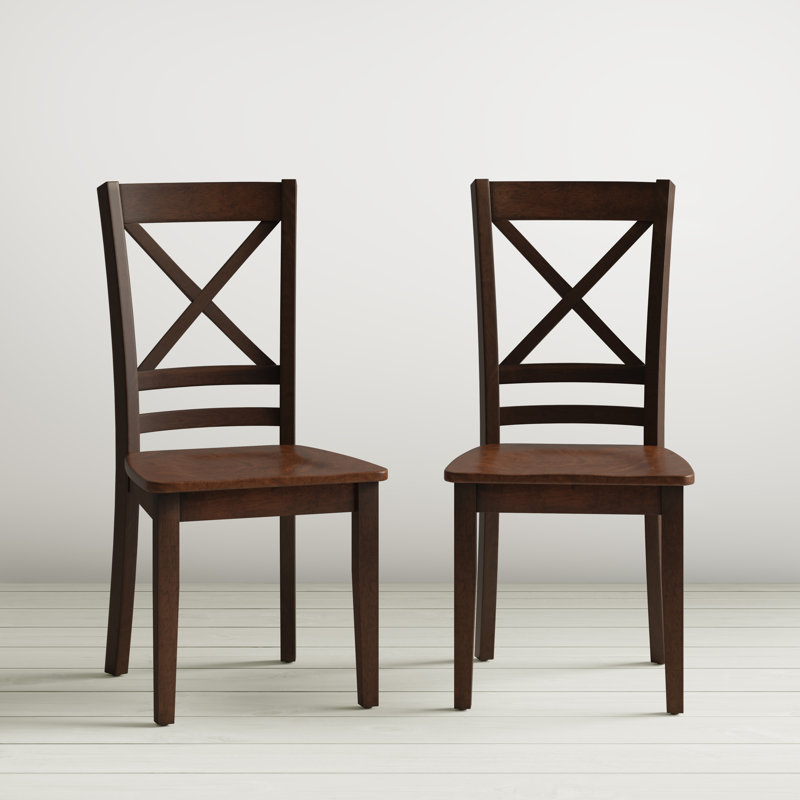 Iyad 3-Piece Solid Wood Drop Leaf Dining Set With Cross-Back Chairs - Espresso, Caramel