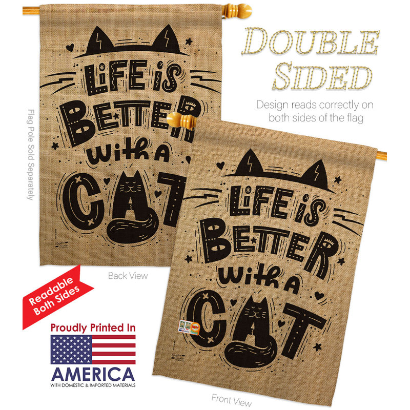 Double Sided 40'' H x 28'' W Polyester Animal Flag Set
