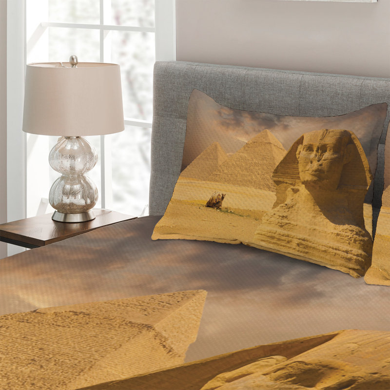 Amber Sand Brown King Microfiber Coverlet Set