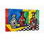 Motif abstrait de vases colorés-1991991047
