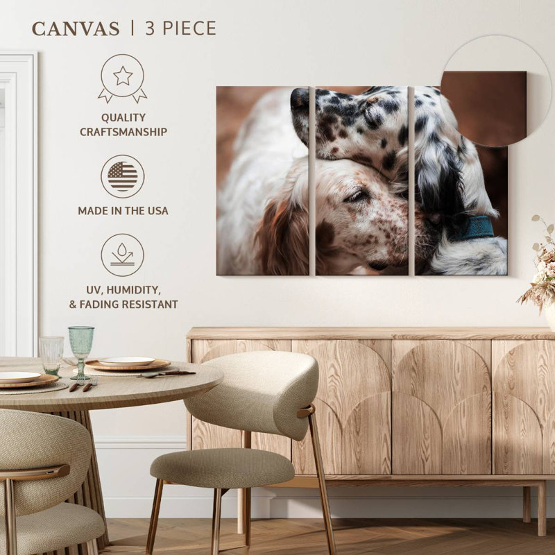 Brampt Cuddling English Setters, 32" H x 50" W