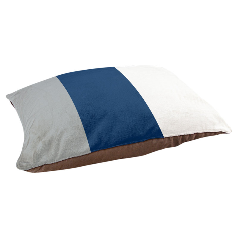 Polyester Pet Bed, Extra Large (50" W x 40" D x 17" H), Light Grey/San Diego Baseball Blue/White