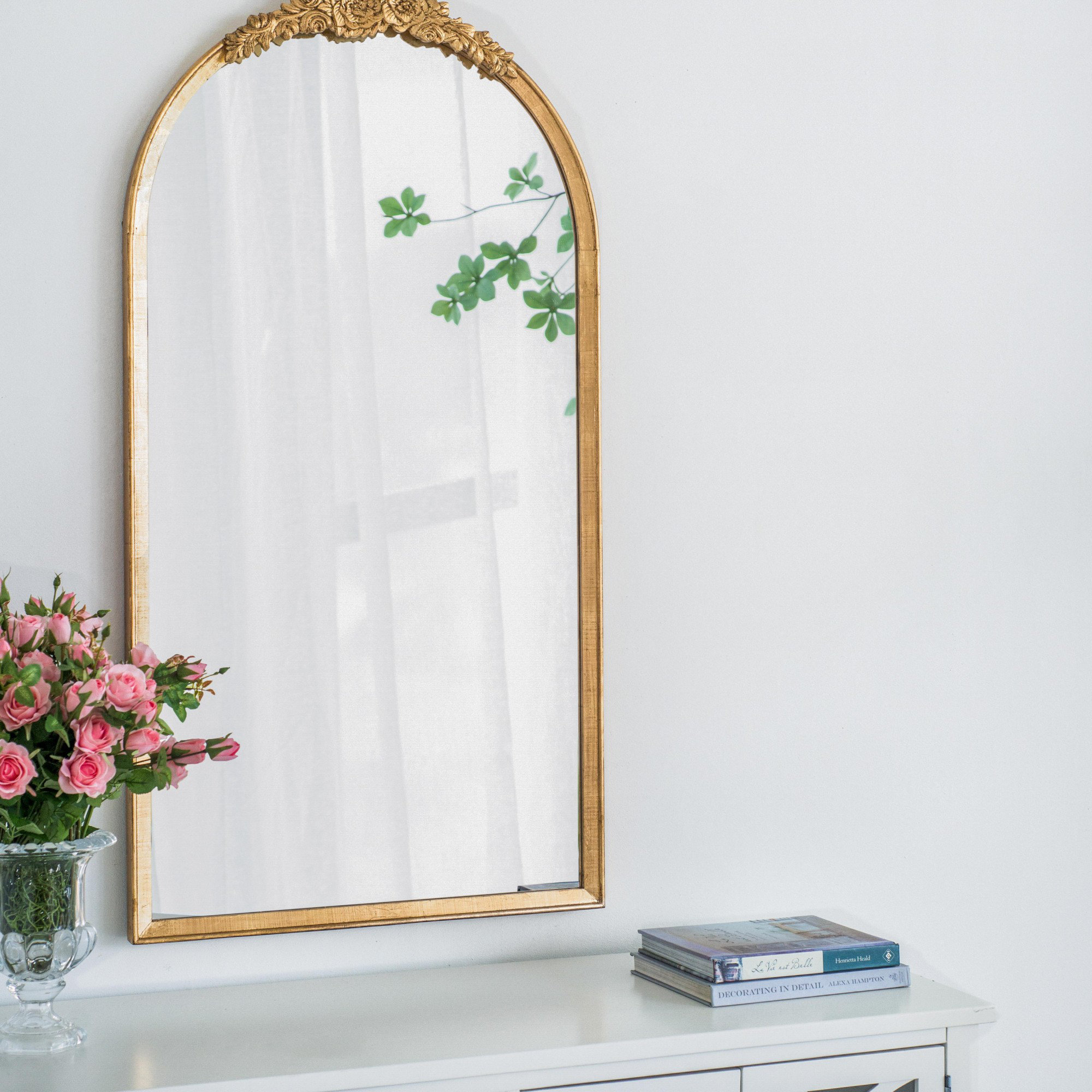 Langosta Arch Mirror, 53"H x 27.5"W, Gold
