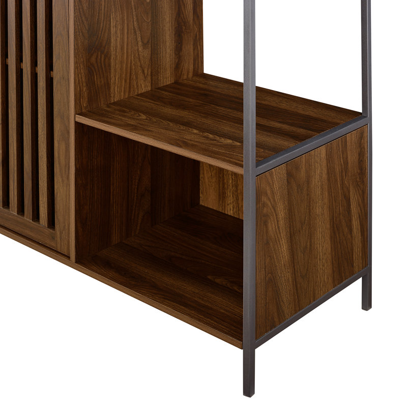 Portemanteau avec rangement pour chaussures Mcquillen, Noyer foncé