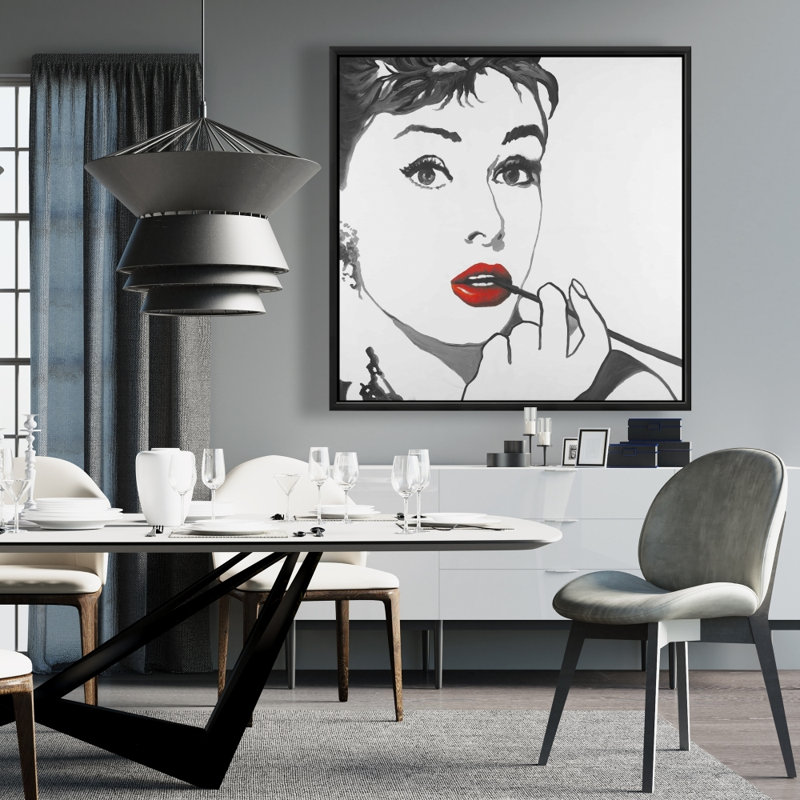 " Audrey Hepburn Outline Style ", 36" H x 36" W