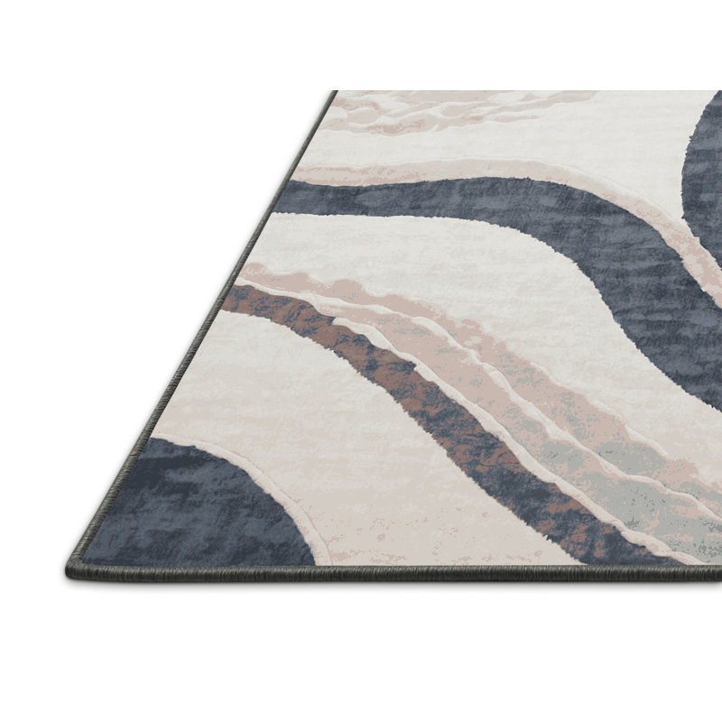 Tapis gris soyeux et moelleux, Carré 6 pi