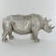 Silver Rhinoceros Sculpture Linderman Figurine