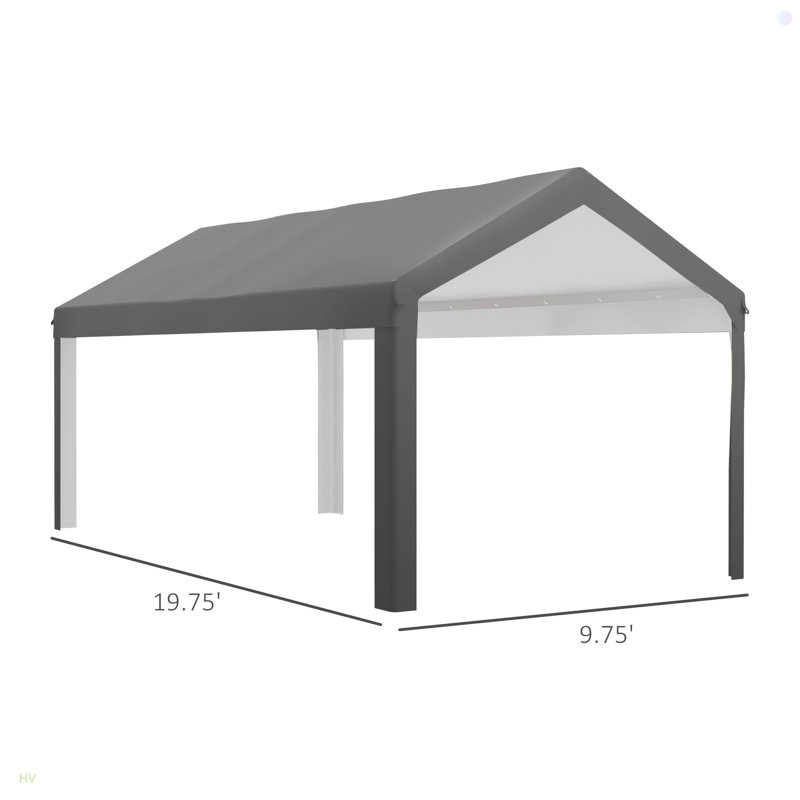 Housse de remplacement pour auvent pour abri d'auto, abri de garage portatif résistant aux rayons UV et à l'eau avec cordons élastiques