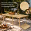 Rectangle Pine Solid Wood Outdoor Picnic Table - 120 cm W 60 cm D
