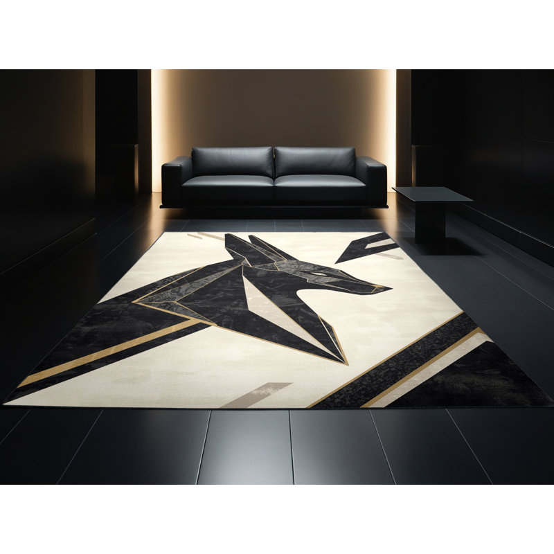 Tapis beige moelleux moelleux Iseminger Anubis, 7 x 9