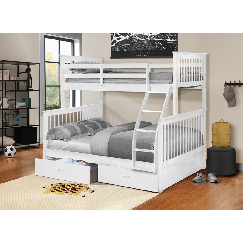 Aleta Twin Over Full Bunk Bed with Underneath Drawers