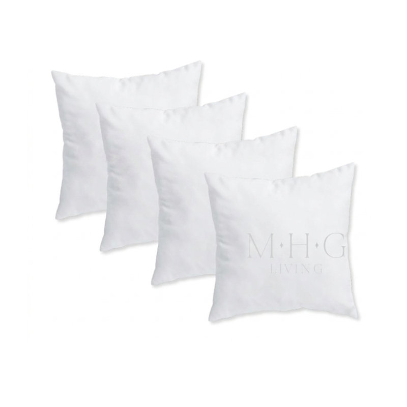 White Square Throw Cushion Insert (Pack of 4), Square 50cm