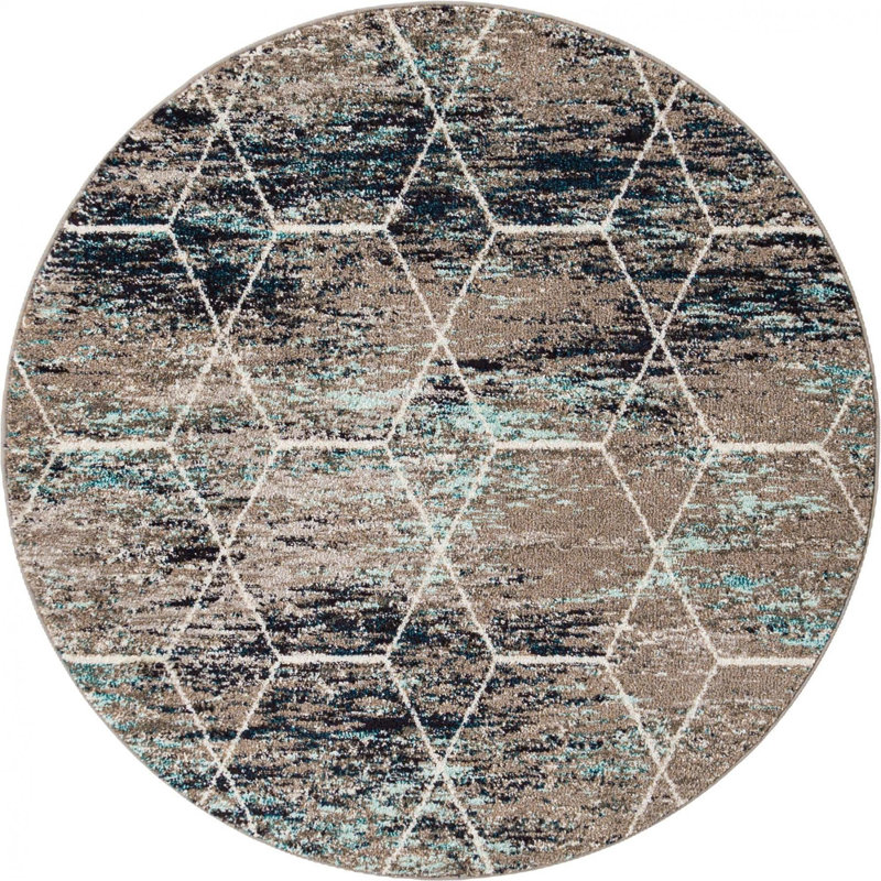 Galitea Geometric Indoor Rug, Round 5'