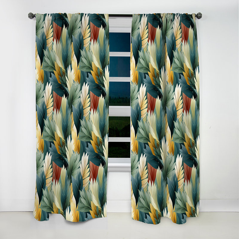 Wolfeboro - Rideau à motif floral - Rideau occultant à motif floral - 1 panneau, L 52 po x L 95 po