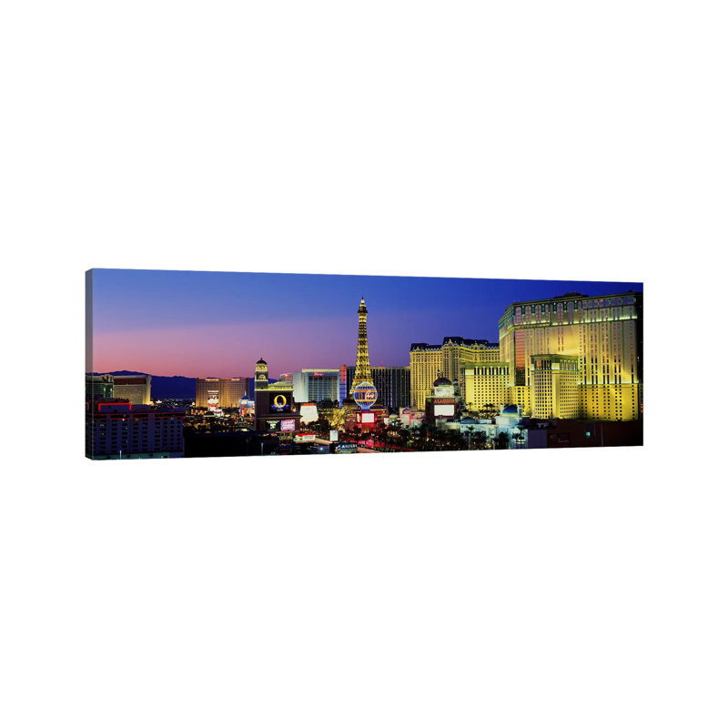 The Strip At Dusk, Las Vegas, Nevada, USA - Wrapped Canvas Panoramic Print, 121.92 cm H x 40.64 cm W x 3.175 cm D