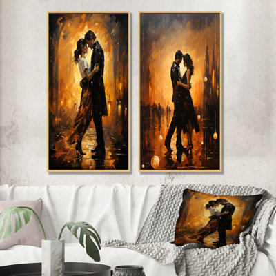 Dance Tango Couple Harmony - Dance Canvas Wall Art Set Of 2