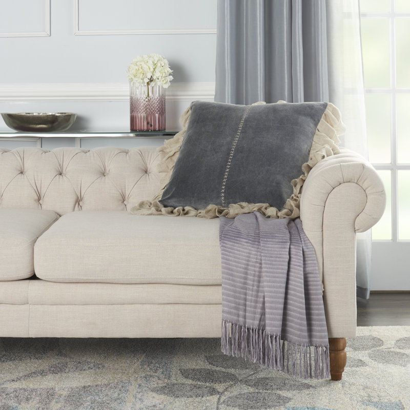  Housse de coussin carré et insert, Gris foncé