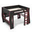 Lit mezzanine de jeu avec bureau et rangement, en pin MDF, taille standard, chambre d'ado moderne-25788489