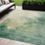 Tapis extérieur lavable abstrait vert et ivoire 5 pi x 8 pi