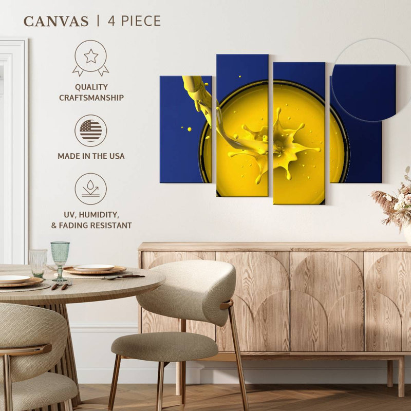 Senne Yellow Paint Splash, 22" H x 36" W