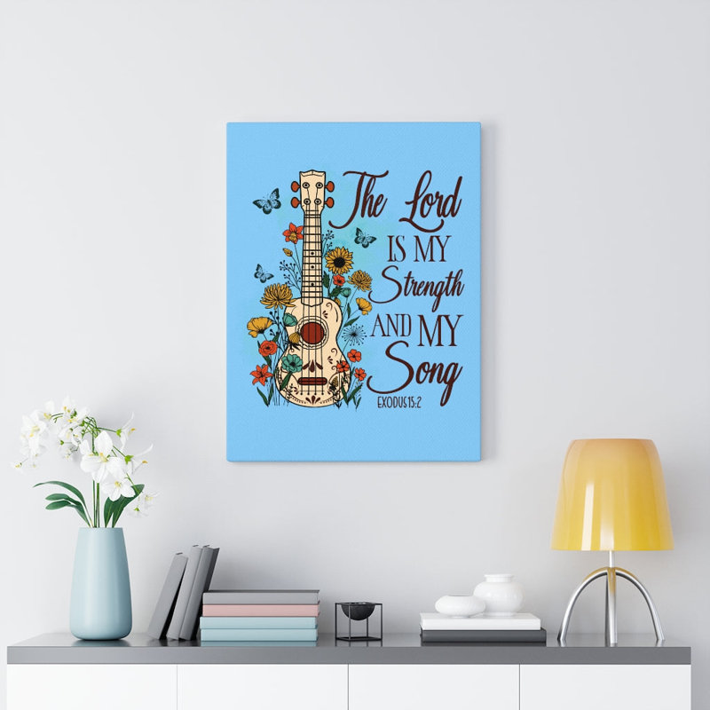 The Lord Guitar Flower - Wrapped Canvas Print