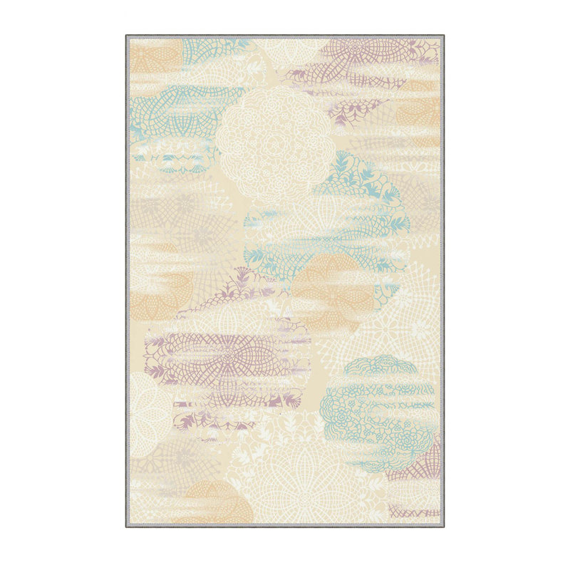 Stylish Woven Carpet (3.9 x 4. ft), 1% Polyester, Pile Height: .3 in | Antibacterial & Non-Slip Underside, 3D Digital Printing | Machine Washable, Perfect for Home Décor, Living Room & Bedroom Use