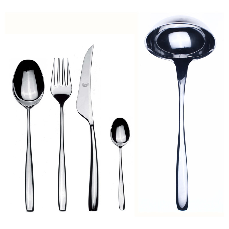 Avanguardia Flatware Set - 49 Pieces - Stainless Steel, Silver