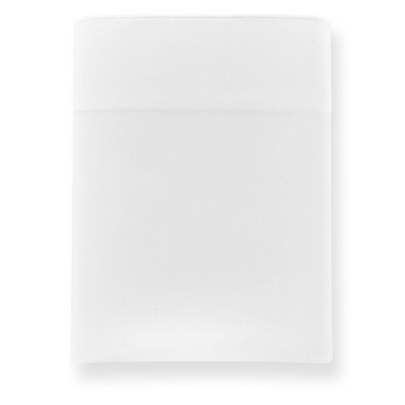 Melody 420 Thread Count 100% Cotton Sateen Flat Sheet, White, Queen Flat Sheet