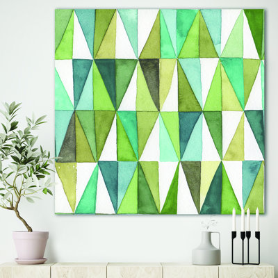 Cadre photo « geometric green triangle iii », reproduction d’art sur toile