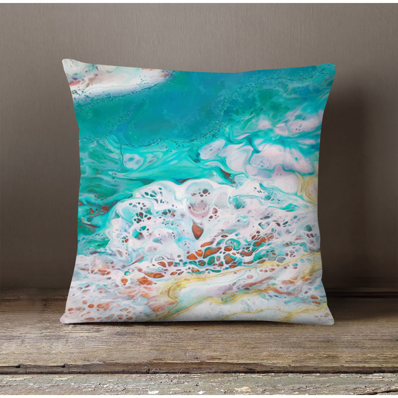 Throw Pillow With Insert, Blue Abstract 9, 20"H x 20"W