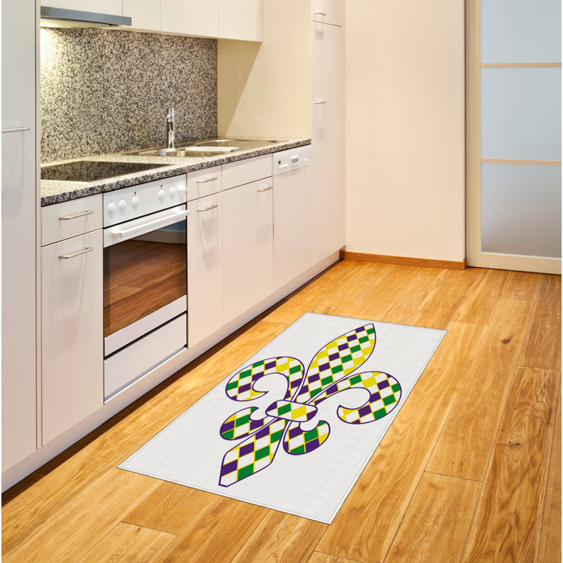 Mardi Gras High Density Long Fiber Poly Threads Decorative Area Rug Carpet, Rectangle 2'7" x 5'