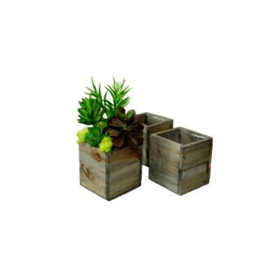 Ensemble de 3 jardinières carrées en bois