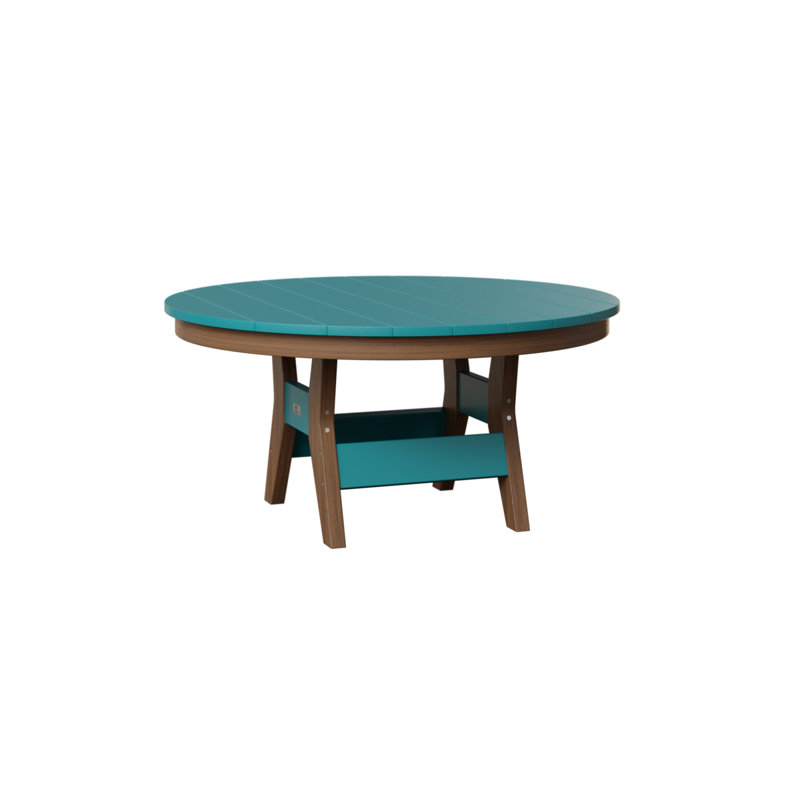 Table de conversation ronde 38 po Berlin Gardens Harbor, Acajou antique, Bleu Aruba