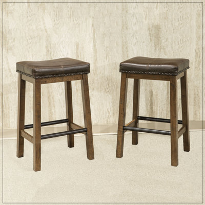 Tabouret de bar et de comptoir sans dossier Dargan, brun canyon
