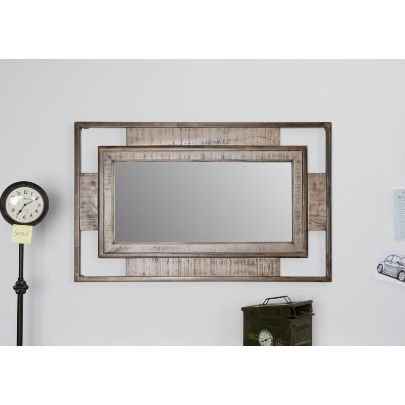 Heavy Industry Wood Wall Mirror, Brown