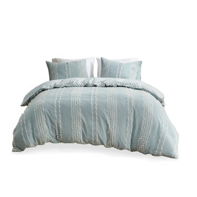 Full/Queen 3 Piece Cotton Jacquard Duvet Cover Set