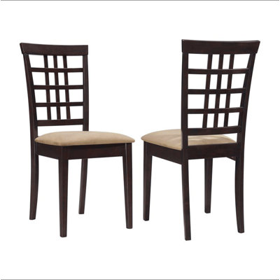 Set of 2 Lattice Back Dining Chairs
