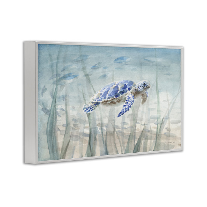  Tortue sous-marine, art de la giclée encadrée par Danhui Nai, H 20 po x l 30 po