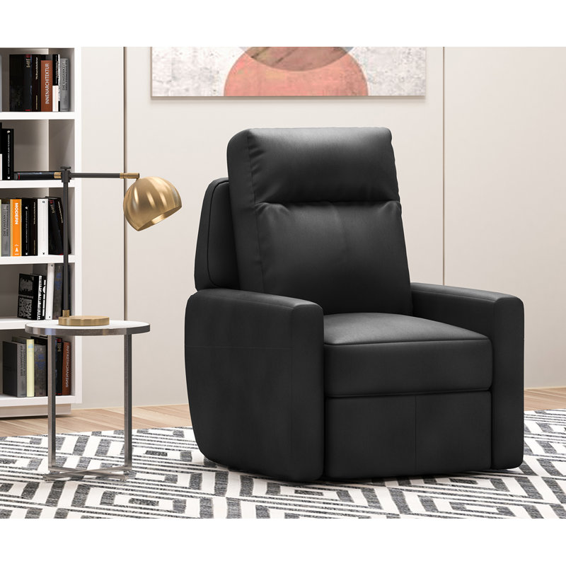 Ensemble de salon inclinable en cuir 2 pièces Rambort, Cuir véritable noir