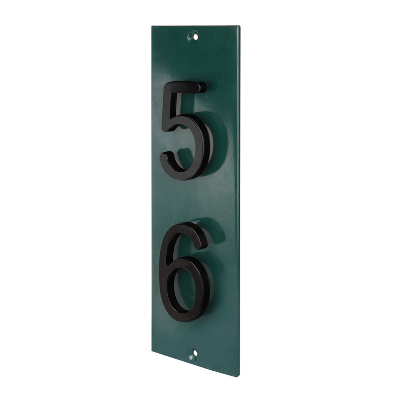 Plaque d'adresse verticale flottante en aluminium Royal Shade - numéros de maison à 2 chiffres personnalisés pour les espaces intérieurs et extérieurs