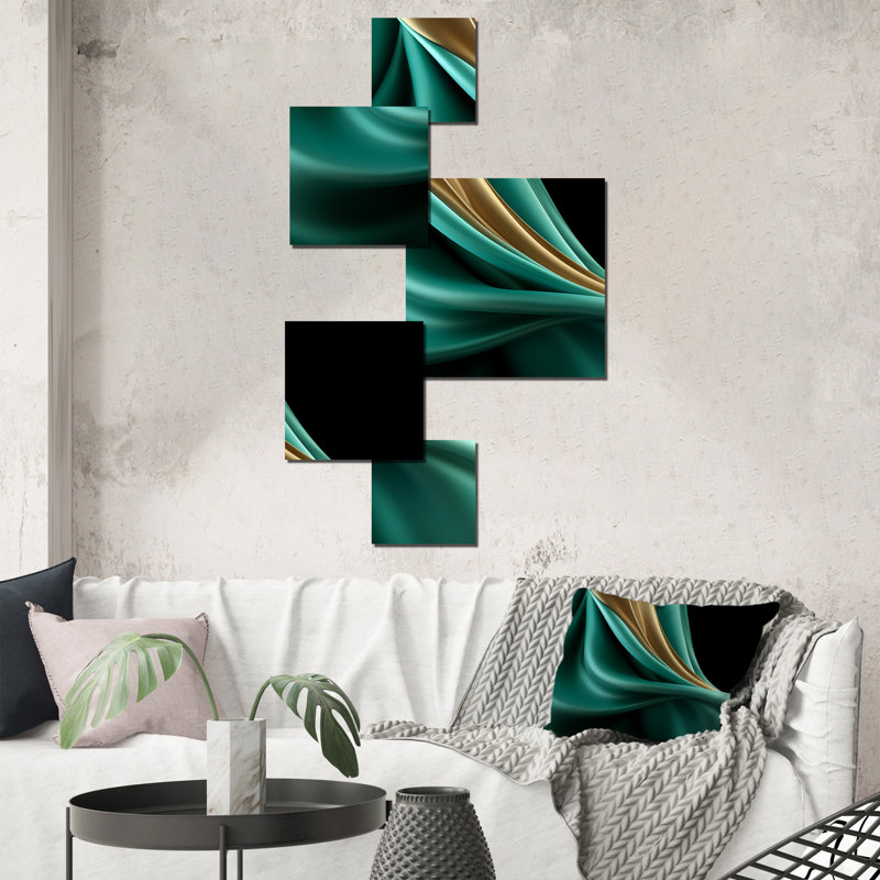 «Abstract Echoes Swirls» - Ensemble de 5 reproductions d'art abstrait