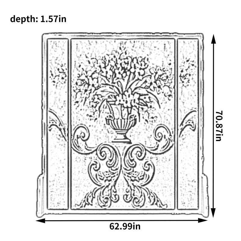 Schinus, H 70,87 po x l 62,99 po x P 1,57 po