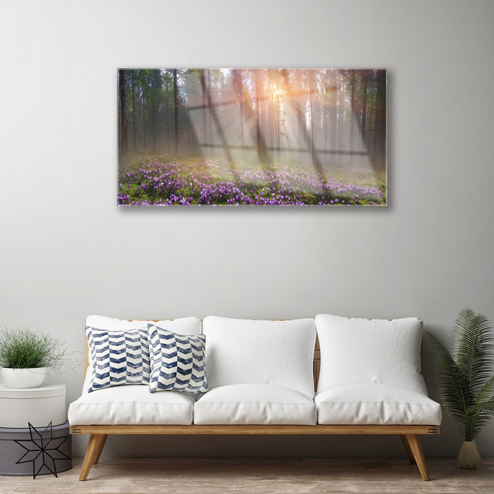 Glasbild Natur Wald Blumen