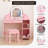 Kids Vanity Table with Mirror and Lights, Wooden Makeup Vanity Desk with Stool, Drawer, Shelves & Cubbies, Princess Dressing Table-926586089