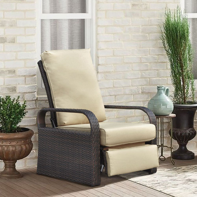 Wicker Outdoor Lounge Chair, Beige