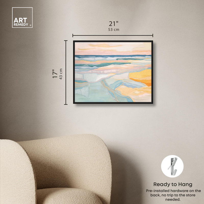 Art Remedy, broderie sur toile, Ocean's Lullaby, H 21 po x l 17 po, Cadre flottant noir