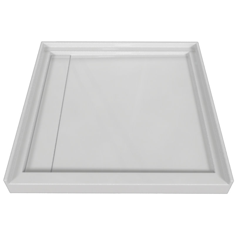 Signature 48'' W 48'' D Square Single Shower Base, Left, White