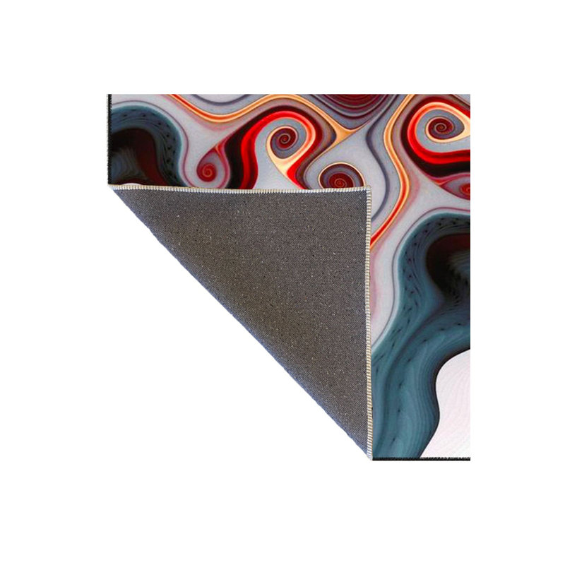 Machine Washable Diamond Patterned Themed Wave Patterned Geometric Themed Decorative Rug, Square 3'3"
